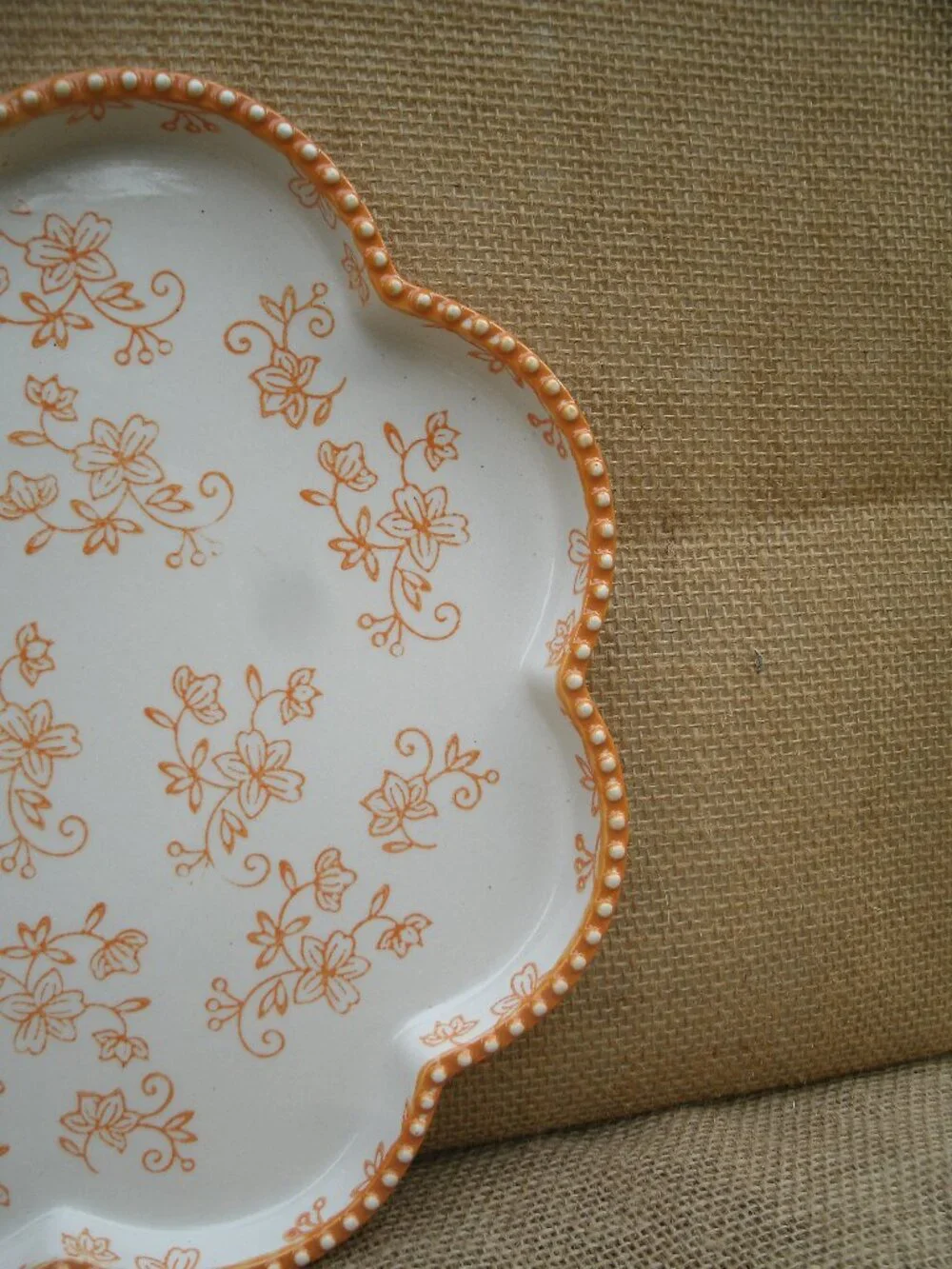 Vintage Temptations by Tara Floral Lace Stoneware Tart Dish